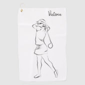 Cool White Modern voegt Jouw naam toe Gepersonalis Golfhanddoek (Voorkant)