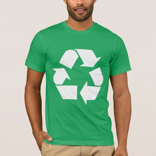 Cool White Recyclen Symbool op groen T-shirt (Voorkant)