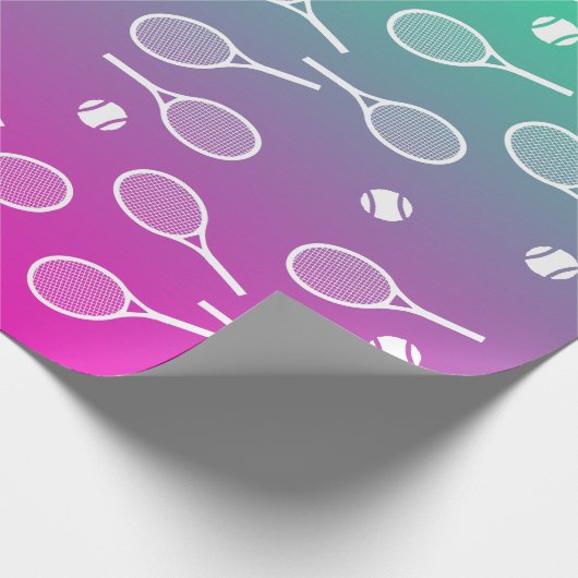 Cool White Retro Tennis Racquets Patroonverloop Cadeaupapier (Hoek)