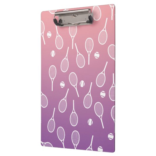 Cool White Retro Tennis Racquets Patroonverloop Klembord (Links)