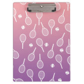 Cool White Retro Tennis Racquets Patroonverloop Klembord (Voorkant)