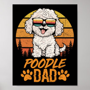 Cool White Speelgoed poedel papa vaders dag voor p Poster