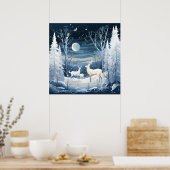 Cool Winter hertenliefhebbers Poster (Keuken)