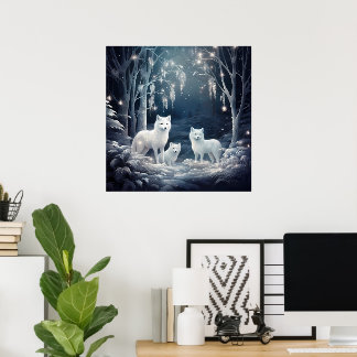 Cool Winter wolf liefhebbers Poster