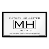 Cool Wit & Zwart Professioneel Magnetisch Visitekaartje (Voorkant)