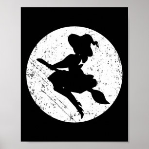 Cool Witch Silhouette Halloween Trick or treat en Poster