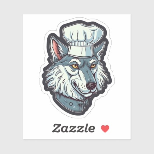 Cool Wolf Chef Geweldige Diergrafisch Sticker (Vel)