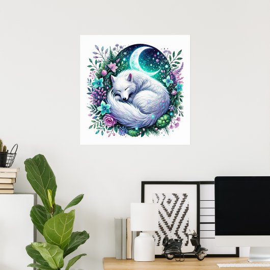 Cool wolf liefhebbers dier poster (Thuiskantoor)