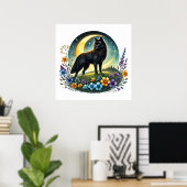 Cool wolf liefhebbers dier poster (Thuiskantoor)