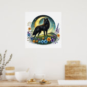 Cool wolf liefhebbers dier poster (Keuken)