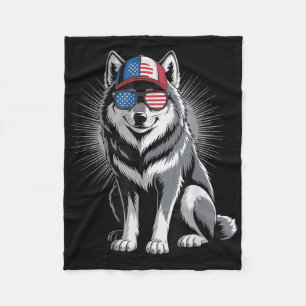 Cool Wolf USA vlag Zonnebril Onafhankelijkheid 4 j Fleece Deken