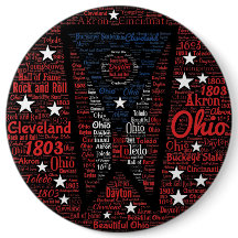 Cool Word Art Ohio State 6 inch ronde Button