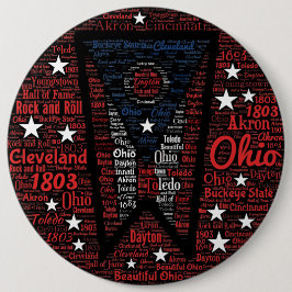 Cool Word Art Ohio State 6 inch ronde Button