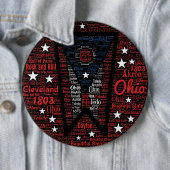 Cool Word Art Ohio State 6 inch ronde Button (In situ)