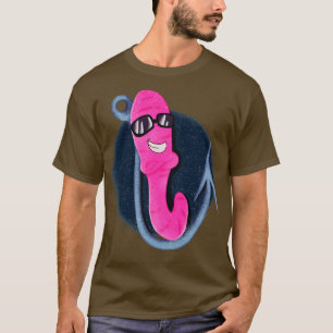 Cool Worm Vissen Hook Bait Angler T-shirt
