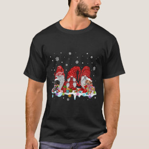 Cool Xmas Santa Dachshund Red Gnomes Gnome Christm T-shirt