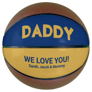 Cool Yellow Gold Blue Aangepast naam papa Basketba Basketbal