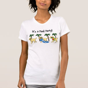 Cool Yellow Labradors Cartoon T-shirt
