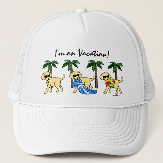 Cool Yellow Labradors Cartoon Trucker Pet (Voorkant)