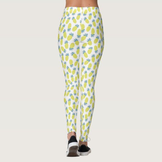 Cool Yellow Pineapples Patroon Leggings (Achterkant)