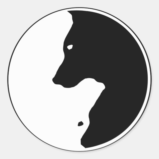 Cool Yin Yang Dog Labrador Ronde Sticker (Voorkant)