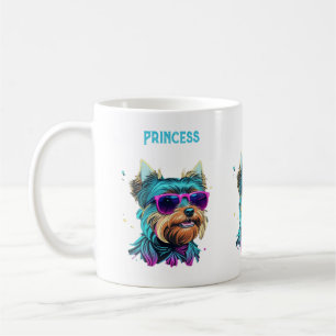 Cool Yorkie Dog met Zonnebril Koffiemok