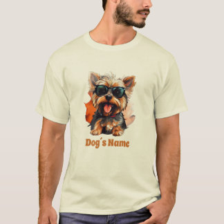Cool Yorkshire terrier met zonnebril T-shirt