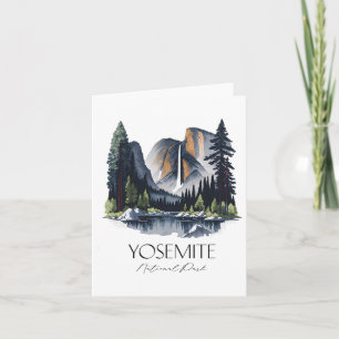 Cool Yosemite National Park Wandelen Waterverf Gra Kaart