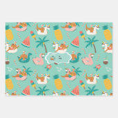 Cool Yule | Moderne tropische kerstman uit de midd Inpakpapier Vel (Voorkant 2)