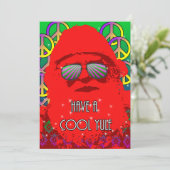 Cool Yule Santa Feestdagenkaart (Staand voorkant)