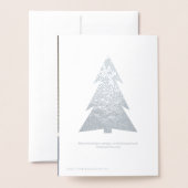 Cool Yule Script Trees Your Photo Holiday Silver Folie Kaarten (Met envelop)