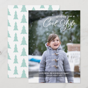 Cool Yule Script Uw Foto Muntgroene Kerstmis Feestdagenkaart