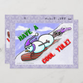 Cool Yule Snowman Uitnodiging (Voorkant / Achterkant)