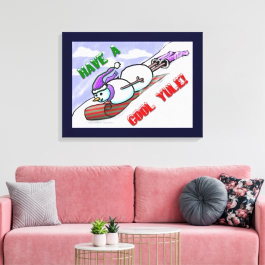 Cool Yule Snowman Wrapped Canvas (Insitu (Woonkamer))