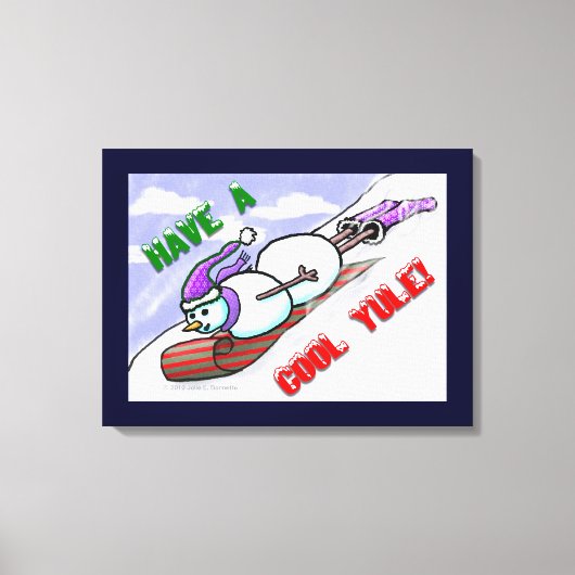 Cool Yule Snowman Wrapped Canvas (Voorkant)