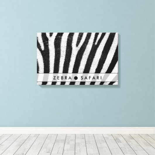 Cool Zebra Pattern Textuur Canvas Afdruk (Insitu (Houten vloer))