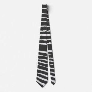 Cool Zebra Print Striped Stropdas