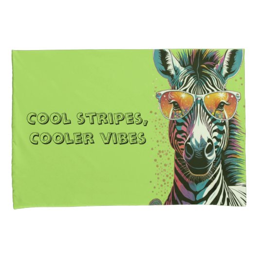 Cool Zebra Vibes Kussensloop (Voorkant-Rechts)