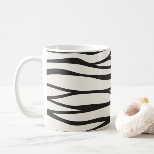 Cool zèbre motif rayures café mug (Avec donut)