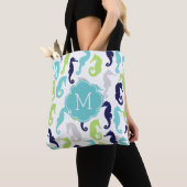 Cool Zee Horse Pattern Monogramed Tote Bag (Dichtbij)