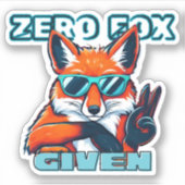 Cool Zero Fox gegeven Sticker (Voorkant)