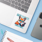 Cool Zero Fox gegeven Sticker (Laptop met iPhone)