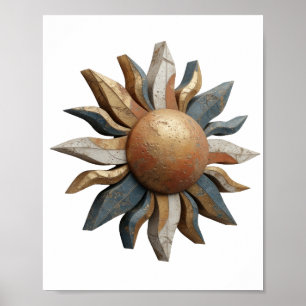 Cool Zilver ABSTRACTE KUNST Ontwerp v2 Poster