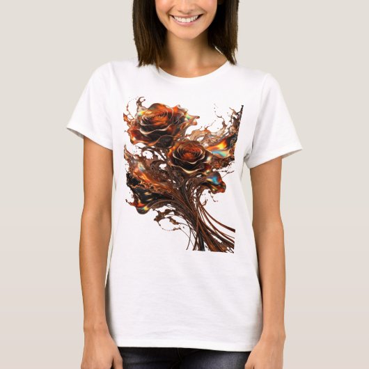 Cool Zilver CHOCOLADE ROZEN Statement T-shirt (Voorkant)