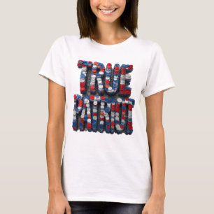Cool Zilver TRUE PATRIOT Grafisch ontwerp T-shirt