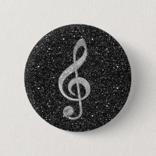 Cool zilveren glitter-schuurbedekking verdrievouwb ronde button 5,7 cm