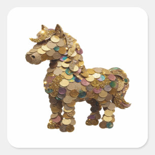 Cool Zilveren UNICORN COINS Sticker Kunst