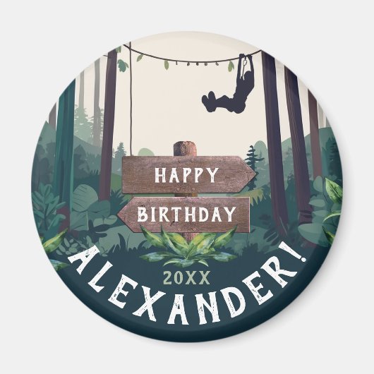 Cool Zipline Forest Outdoor Adventure Botanical Magneet (Voorkant)