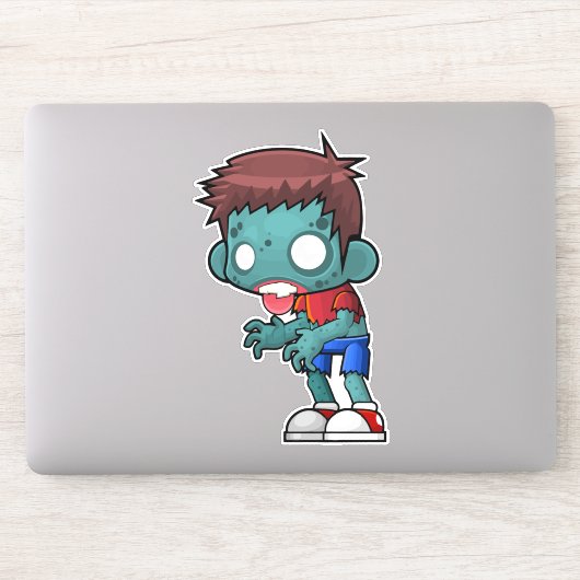 Cool Zombie Guy Creepy Sticker (Computer)