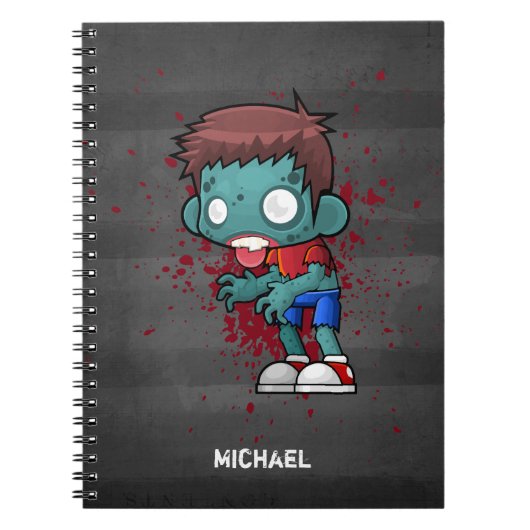 Cool Zombie Man met bloed/schilder Notitieboek (Voorkant)